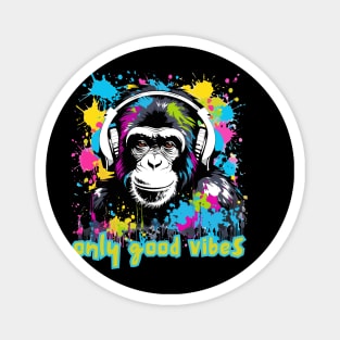 Monkey with Headphones Magnet